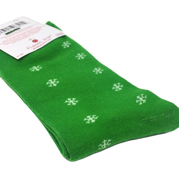 Planet Sox Winter Mitten Snowflake Socks Lime Pink Size 9-11 - Picture 4 of 7